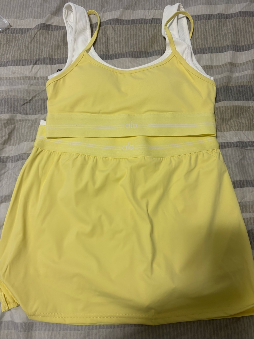 Alo Yellow Athletic Skirt with sport Bra
